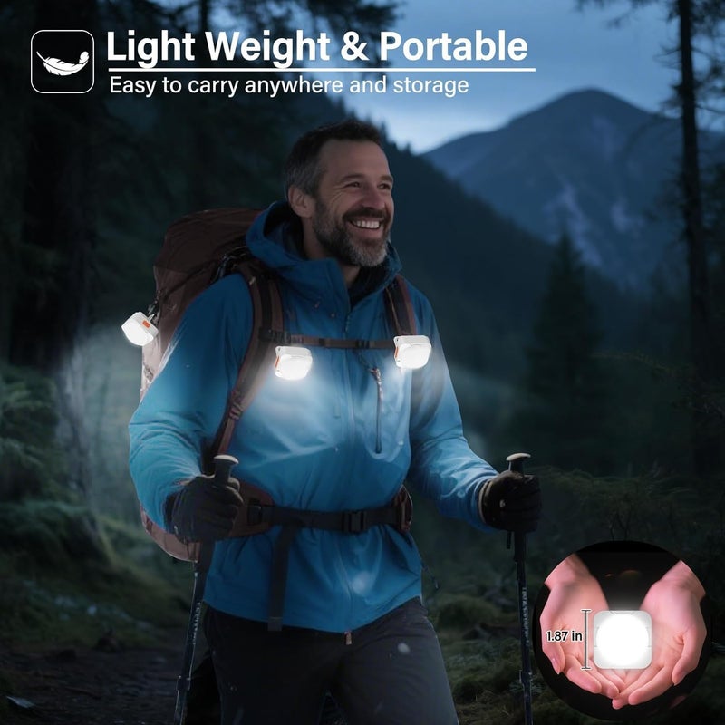 FLY2SKY Rechargeable Camping Lights 4Pcs White Tent Lights Mini Flashlight Portable LED Camping Lantern Survival Gear Camping Accessories for Hiking Backpacking Fishing Hurricane Emergency Outage - Image 2